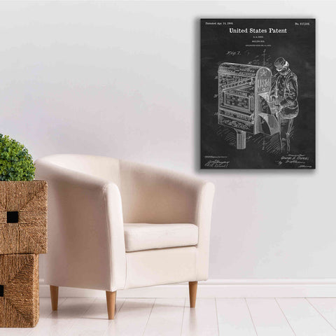 Image of 'Mailbox Blueprint Patent Chalkboard,' Canvas Wall Art,26 x 34