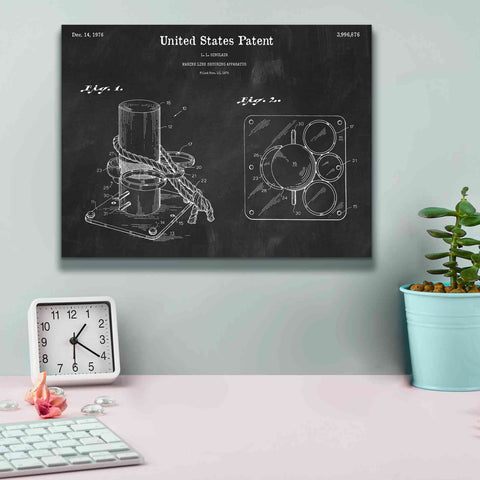 Image of 'Marine Line Secure Device Blueprint Patent Chalkboard,' Canvas Wall Art,16 x 12