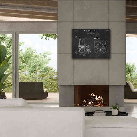 Image of 'Marine Line Secure Device Blueprint Patent Chalkboard,' Canvas Wall Art,34 x 26