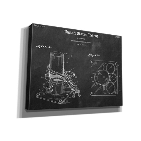 Image of 'Marine Line Secure Device Blueprint Patent Chalkboard,' Canvas Wall Art,16x12x1.1x0,26x18x1.1x0,34x26x1.74x0,54x40x1.74x0