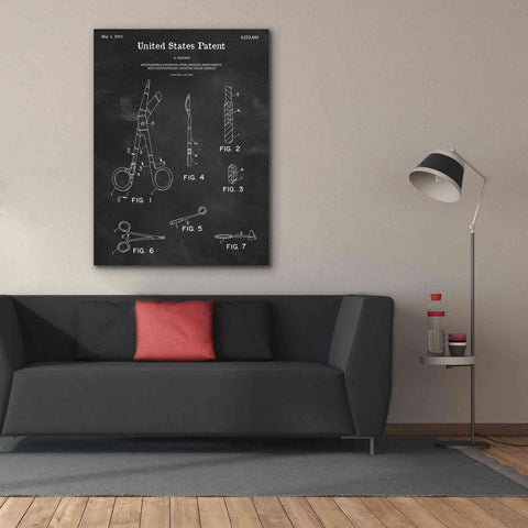 Image of 'Medical Instruments Blueprint Patent Chalkboard,' Canvas Wall Art,40 x 54