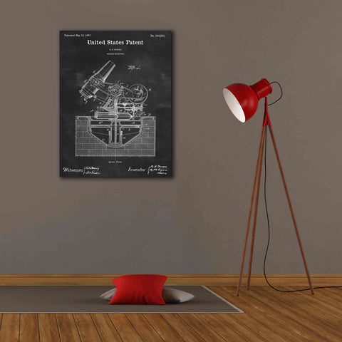 Image of 'Mortar Mounting Blueprint Patent Chalkboard,' Canvas Wall Art,26 x 34