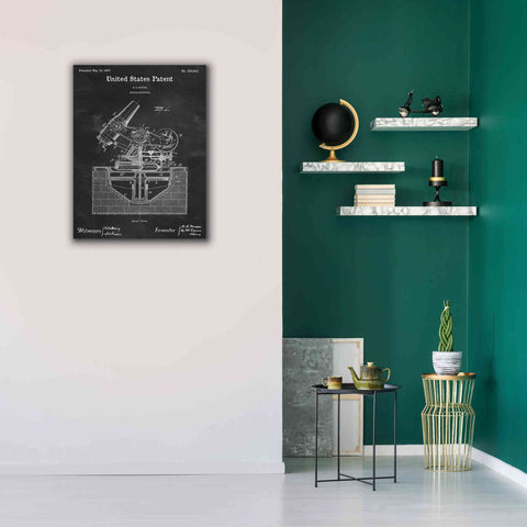 Image of 'Mortar Mounting Blueprint Patent Chalkboard,' Canvas Wall Art,26 x 34