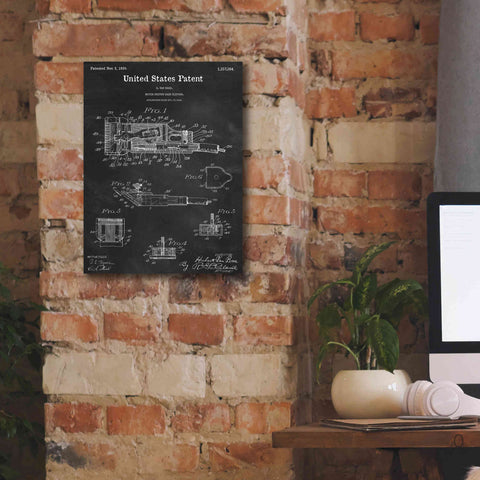 Image of 'Motor Hair Clipper Blueprint Patent Chalkboard,' Canvas Wall Art,12 x 16