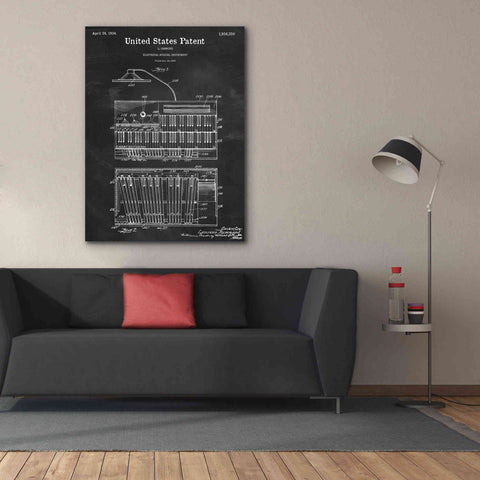 Image of 'Keyboard Instrument Blueprint Patent Chalkboard,' Canvas Wall Art,40 x 54