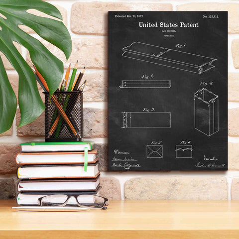 Image of 'Paper Bag Blueprint Patent Chalkboard,' Canvas Wall Art,12 x 16