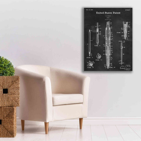 Image of 'Mechanical Pencil Blueprint Patent Chalkboard,' Canvas Wall Art,26 x 34