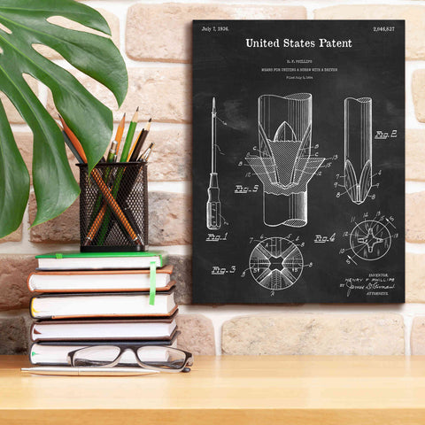 Image of 'Screw Driver Blueprint Patent Chalkboard,' Canvas Wall Art,12 x 16