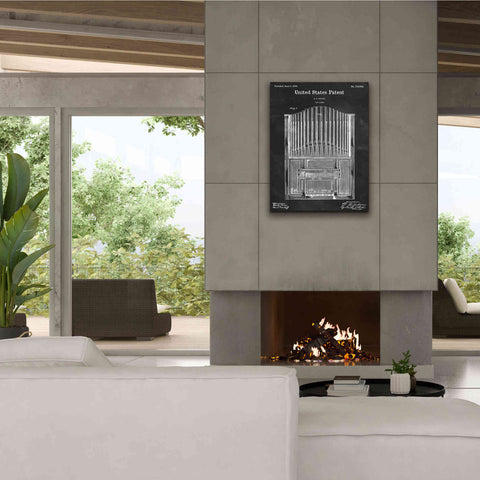 Image of 'Pipe Organ Blueprint Patent Chalkboard,' Canvas Wall Art,26 x 34