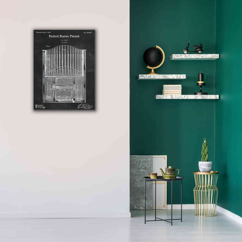 Image of 'Pipe Organ Blueprint Patent Chalkboard,' Canvas Wall Art,26 x 34