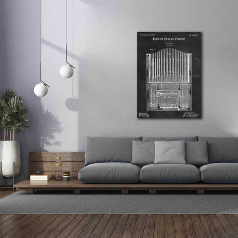 Image of 'Pipe Organ Blueprint Patent Chalkboard,' Canvas Wall Art,40 x 54