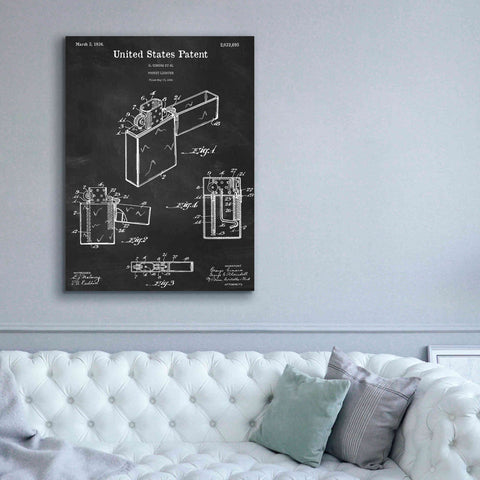 Image of 'Pocket Lighter Blueprint Patent Chalkboard,' Canvas Wall Art,40 x 54