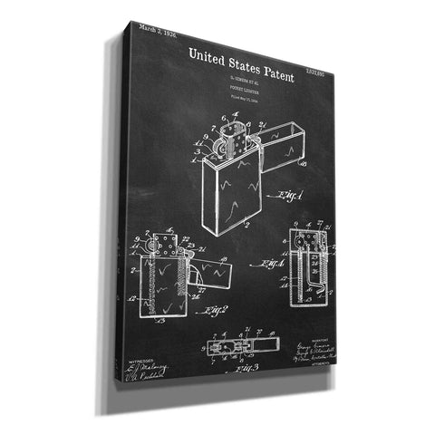 Image of 'Pocket Lighter Blueprint Patent Chalkboard,' Canvas Wall Art,12x16x1.1x0,18x26x1.1x0,26x34x1.74x0,40x54x1.74x0