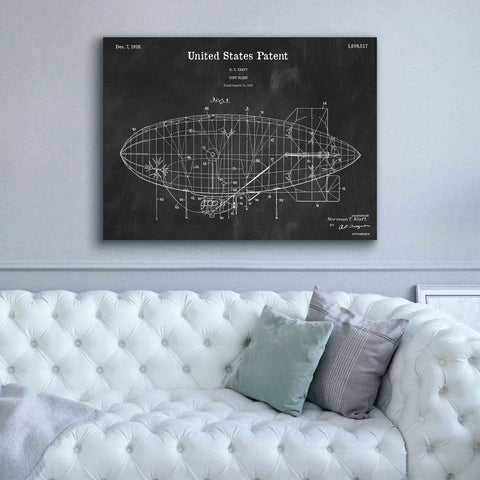 Image of 'Pony Blimp Blueprint Patent Chalkboard,' Canvas Wall Art,54 x 40