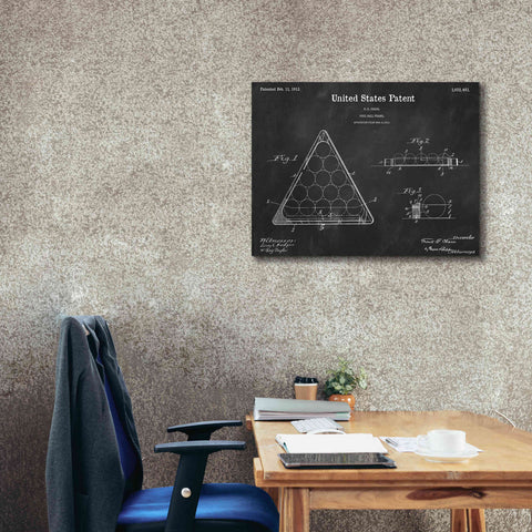 Image of 'Pool Ball Frame Blueprint Patent Chalkboard,' Canvas Wall Art,34 x 26