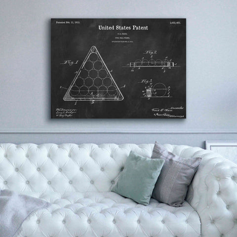 Image of 'Pool Ball Frame Blueprint Patent Chalkboard,' Canvas Wall Art,54 x 40