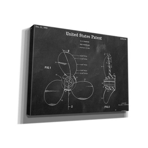Image of 'Boat Propeller Blueprint Patent Chalkboard,' Canvas Wall Art,16x12x1.1x0,26x18x1.1x0,34x26x1.74x0,54x40x1.74x0