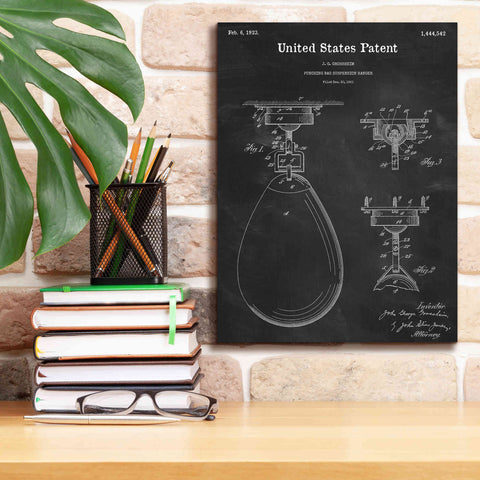 Image of 'Boxing Bag Blueprint Patent Chalkboard,' Canvas Wall Art,12 x 16