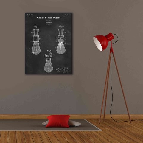 Image of 'Shaving Brush Blueprint Patent Chalkboard,' Canvas Wall Art,26 x 34