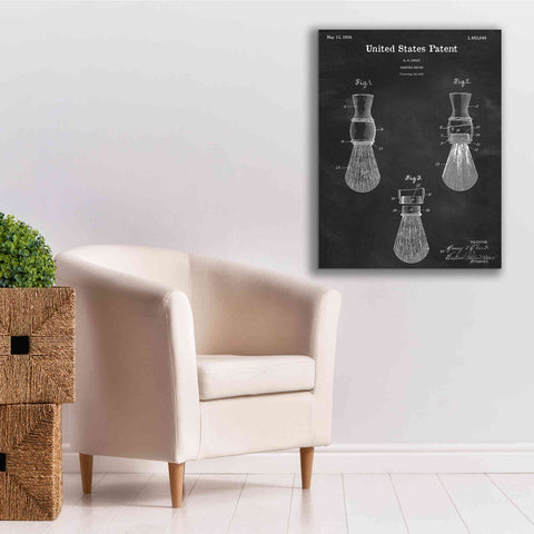 Image of 'Shaving Brush Blueprint Patent Chalkboard,' Canvas Wall Art,26 x 34