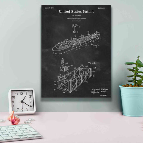 Image of 'Shipping Gondola Blueprint Patent Chalkboard,' Canvas Wall Art,12 x 16