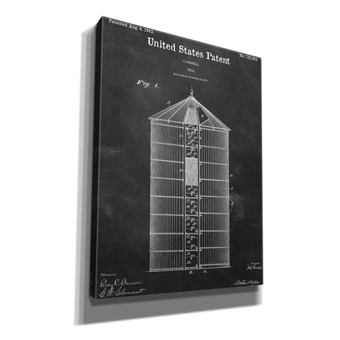 Image of 'Silo Blueprint Patent Chalkboard,' Canvas Wall Art,12x16x1.1x0,18x26x1.1x0,26x34x1.74x0,40x54x1.74x0