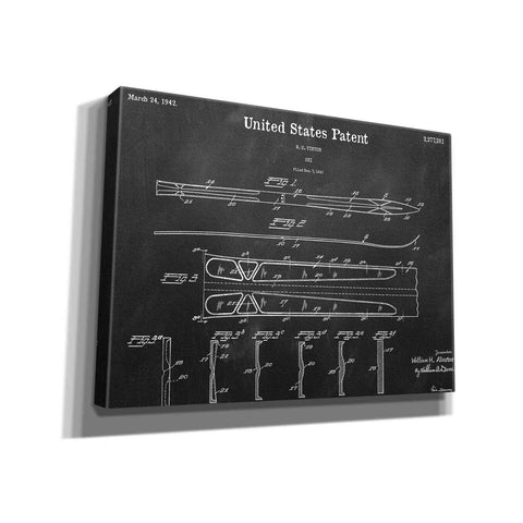Image of 'Ski Blueprint Patent Chalkboard,' Canvas Wall Art,16x12x1.1x0,26x18x1.1x0,34x26x1.74x0,54x40x1.74x0
