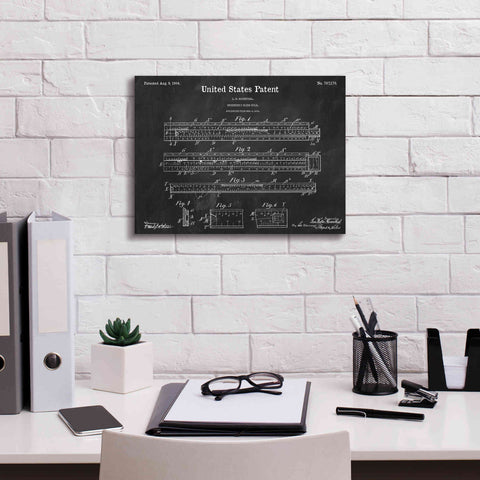 Image of 'Slide Rule Blueprint Patent Chalkboard,' Canvas Wall Art,16 x 12