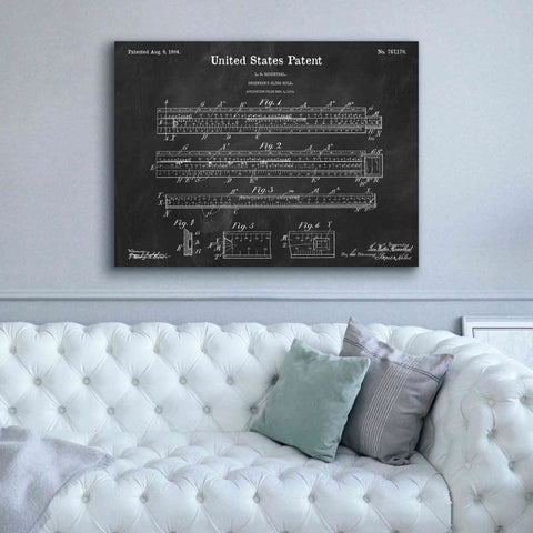 Image of 'Slide Rule Blueprint Patent Chalkboard,' Canvas Wall Art,54 x 40