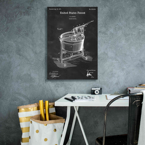 Image of 'Washing Machine Blueprint Patent Chalkboard,' Canvas Wall Art,18 x 26