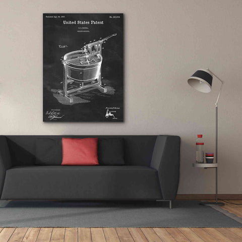 Image of 'Washing Machine Blueprint Patent Chalkboard,' Canvas Wall Art,40 x 54