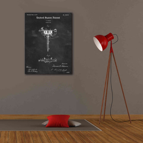 Image of 'Tattoo Stencil Pen Blueprint Patent Chalkboard,' Canvas Wall Art,26 x 34