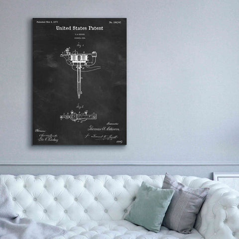 Image of 'Tattoo Stencil Pen Blueprint Patent Chalkboard,' Canvas Wall Art,40 x 54