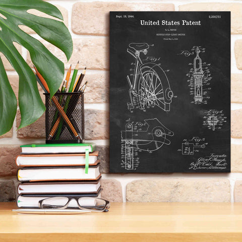 Image of 'Bicycle Stop-light Switch Blueprint Patent Chalkboard,' Canvas Wall Art,12 x 16