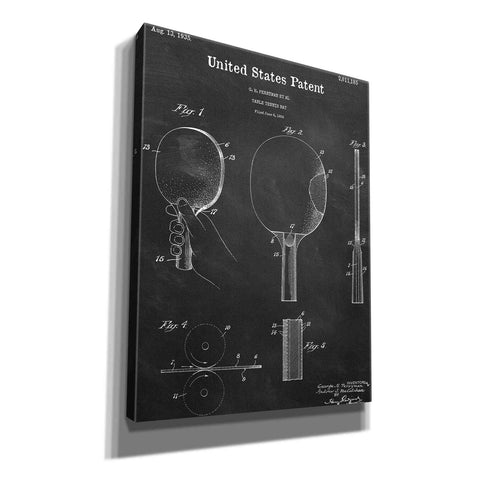 Image of 'Table Tennis Paddle Blueprint Patent Chalkboard,' Canvas Wall Art,12x16x1.1x0,18x26x1.1x0,26x34x1.74x0,40x54x1.74x0