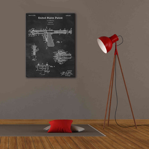 Image of 'Tattoo Gun Blueprint Patent Chalkboard,' Canvas Wall Art,26 x 34