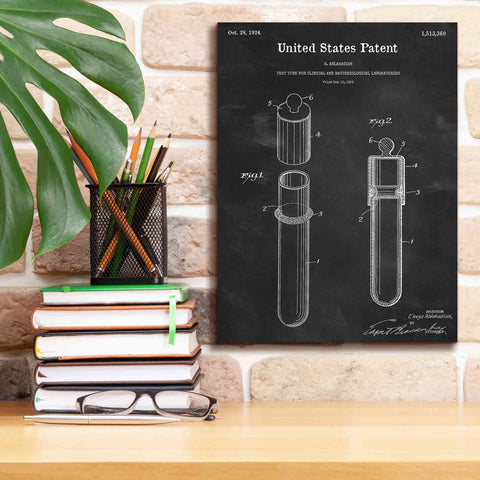 Image of 'Test Tube Blueprint Patent Chalkboard,' Canvas Wall Art,12 x 16