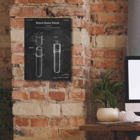 Image of 'Test Tube Blueprint Patent Chalkboard,' Canvas Wall Art,12 x 16