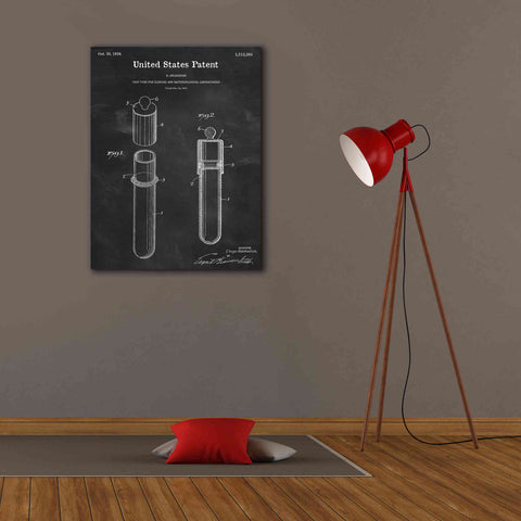 Image of 'Test Tube Blueprint Patent Chalkboard,' Canvas Wall Art,26 x 34