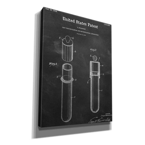 Image of 'Test Tube Blueprint Patent Chalkboard,' Canvas Wall Art,12x16x1.1x0,18x26x1.1x0,26x34x1.74x0,40x54x1.74x0