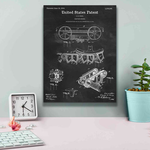 Image of 'Traction Engine Blueprint Patent Chalkboard,' Canvas Wall Art,12 x 16