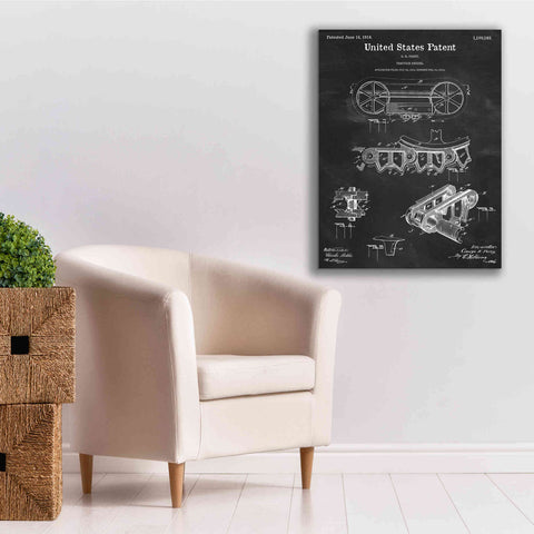 Image of 'Traction Engine Blueprint Patent Chalkboard,' Canvas Wall Art,26 x 34