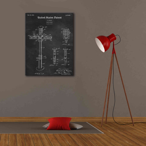 Image of 'Vintage Traffic Signal Blueprint Patent Chalkboard,' Canvas Wall Art,26 x 34