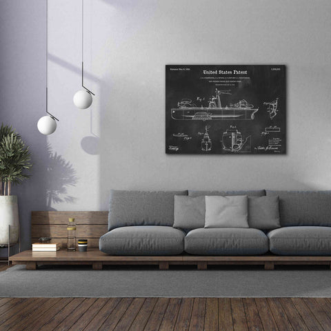 Image of 'Non-Sinkable Vessel Blueprint Patent Chalkboard,' Canvas Wall Art,54 x 40