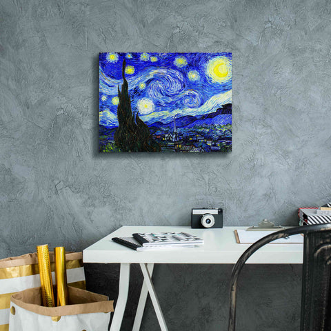Image of 'The Starry Night' by Vincent van Gogh, Canvas Wall Art,16 x 12
