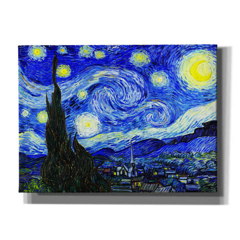 Image of 'The Starry Night' by Vincent van Gogh, Canvas Wall Art,16x12x1.1x0,24x20x1.1x0,30x26x1.74x0,54x40x1.74x0