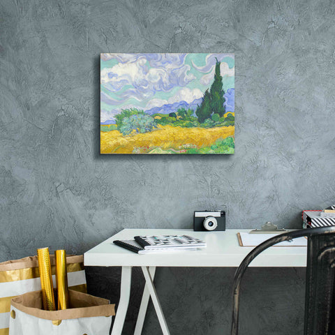 Image of 'Wheat Field with Cypresses' by Vincent van Gogh, Canvas Wall Art,16 x 12