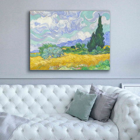 Image of 'Wheat Field with Cypresses' by Vincent van Gogh, Canvas Wall Art,54 x 40