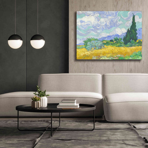 Image of 'Wheat Field with Cypresses' by Vincent van Gogh, Canvas Wall Art,54 x 40