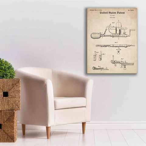 Image of 'Apple Parer Blueprint Patent Parchment,' Canvas Wall Art,26 x 34